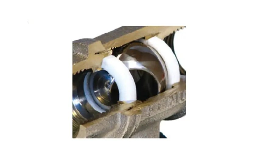 Ball valve, made of stainless steel.