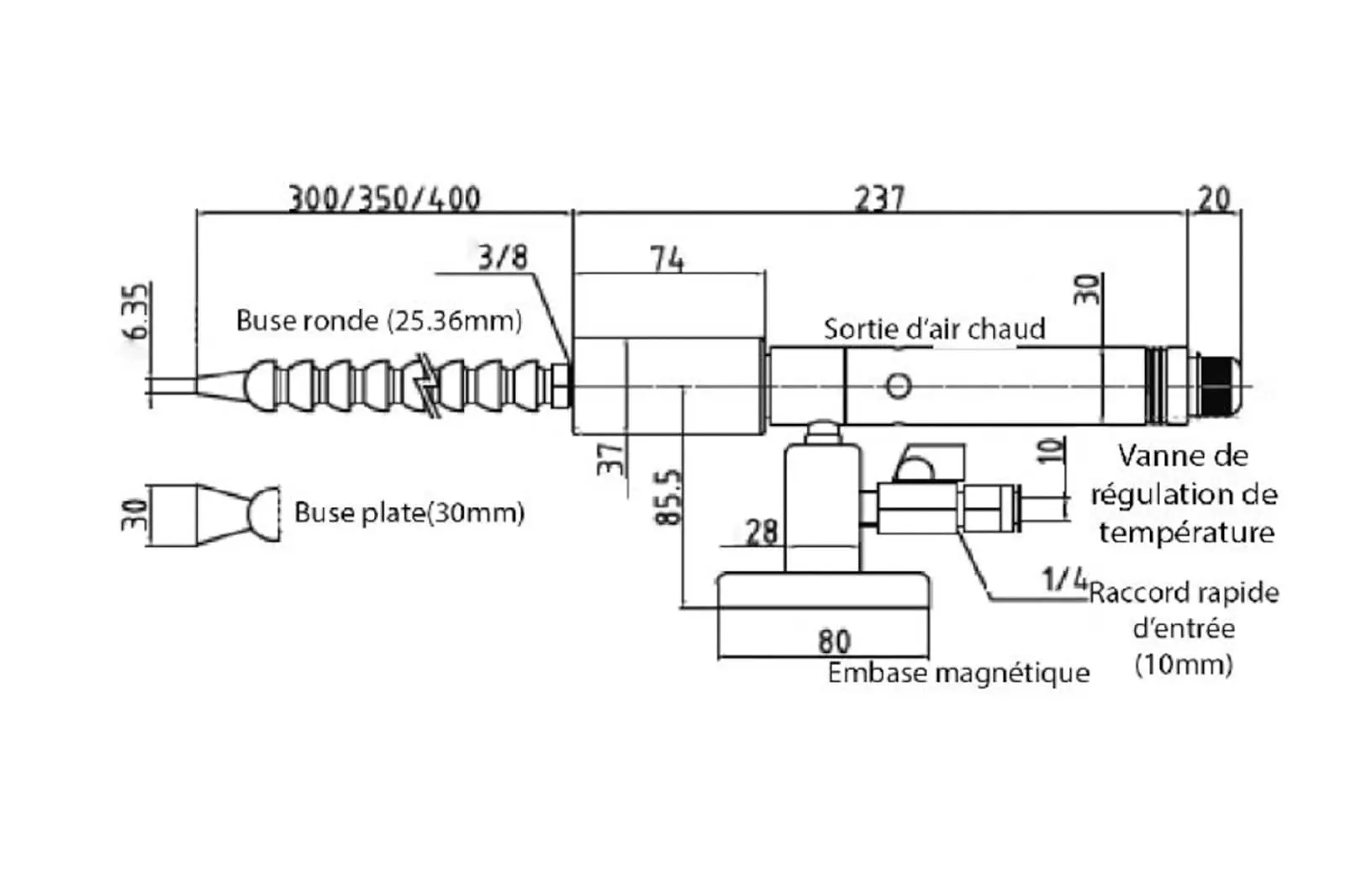 DIMENSIONS TECHNIQUES