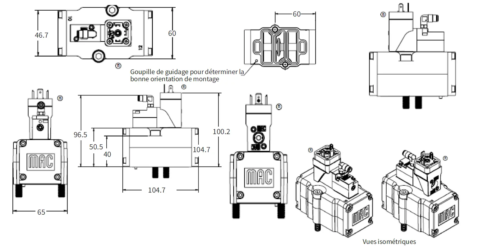 Électrovanne 54LG / Commande électrique non plug in